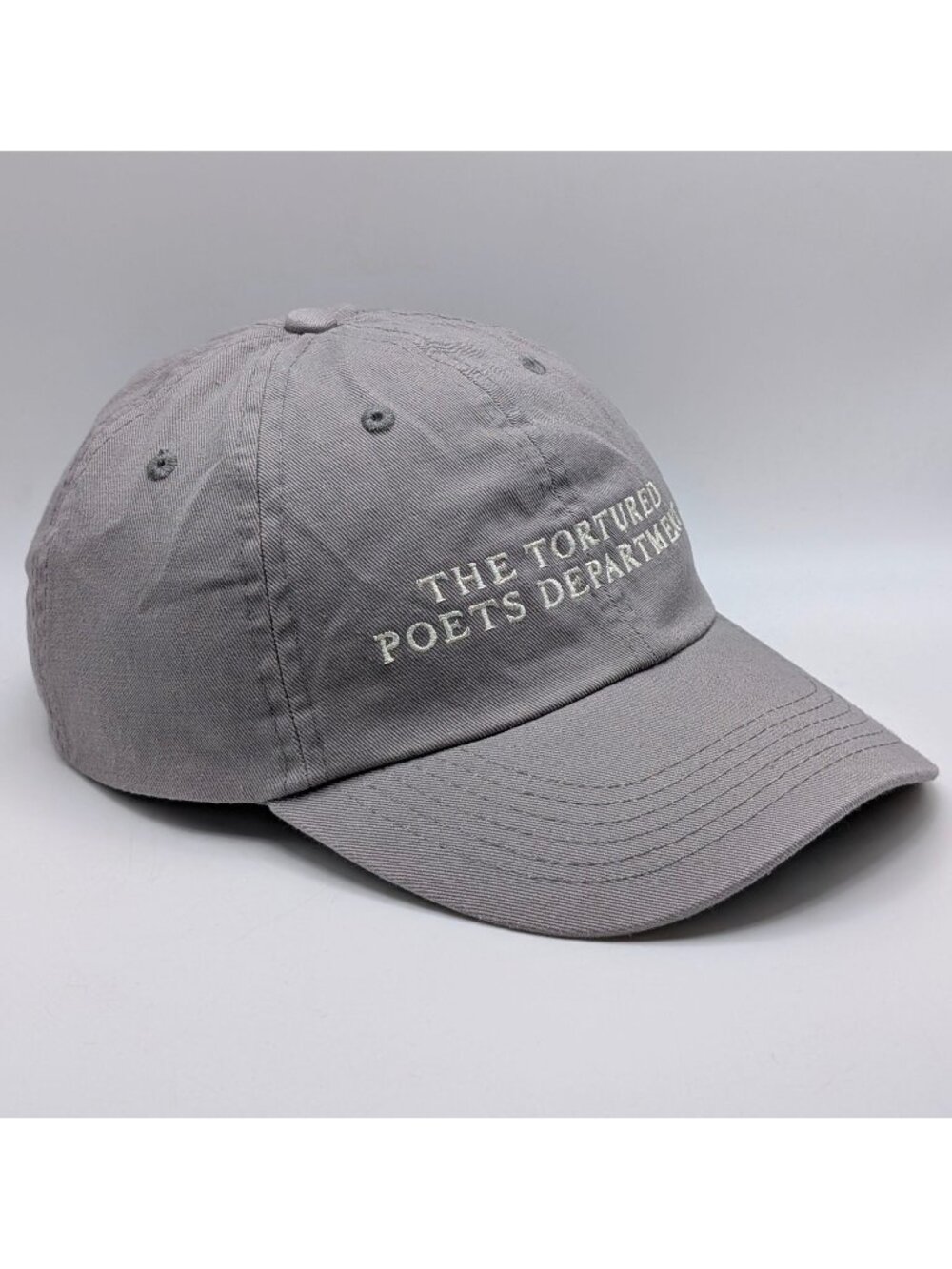 The Tortured Poets Department Gray Adjustable Strap Back Cap Hat Taylor Swift